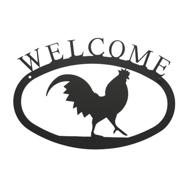 Village Wrought Iron Village Wrought Iron WEL-1-S Small Welcome Sign-Plaque - Rooster WEL-1-S